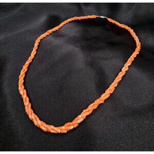 Vintage Angel Skin Coral Twisted Necklace